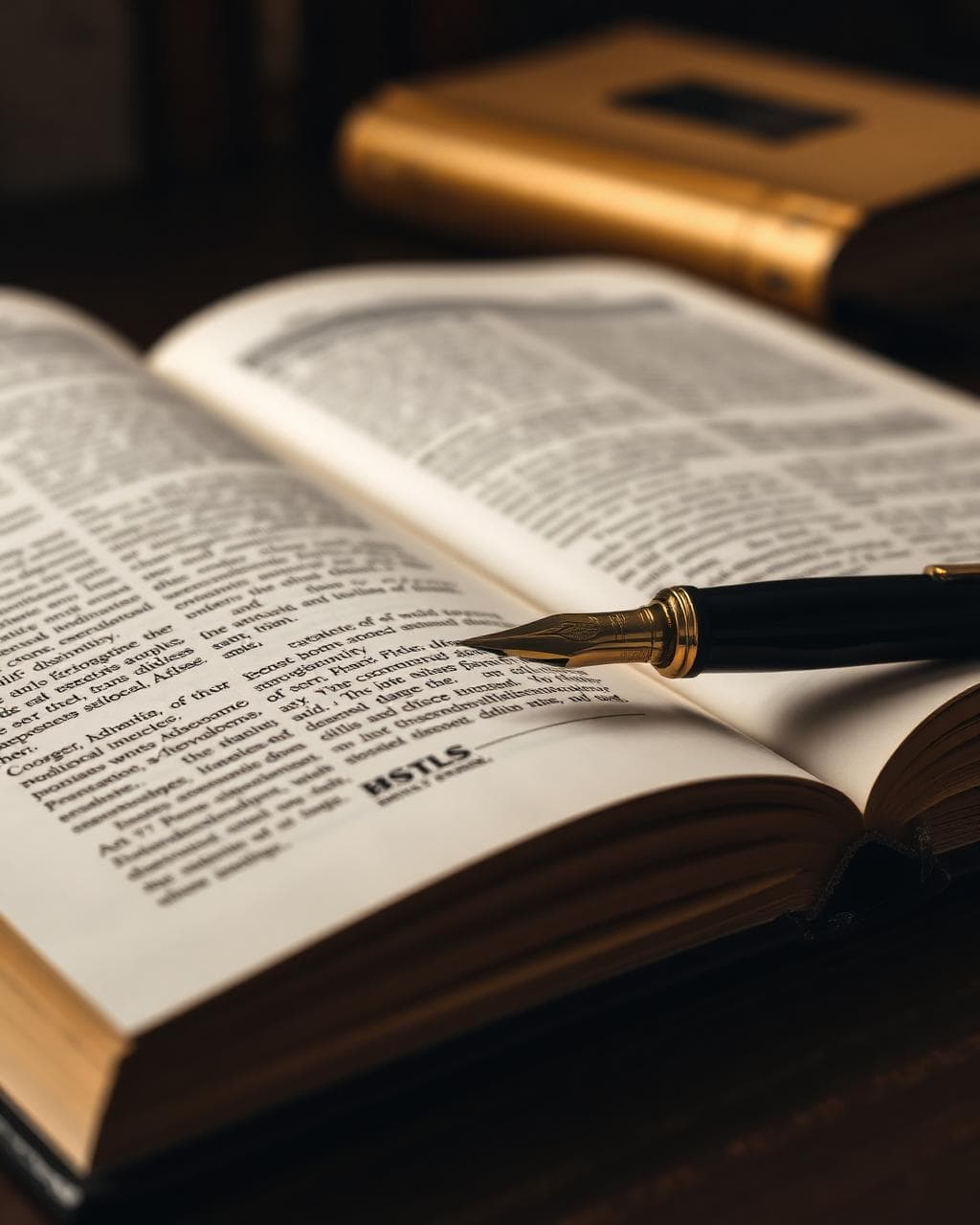 Books and pen on a desk